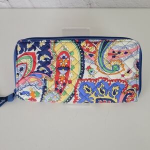NWT VERA BRADLEY RFID Jordan Continental Wallet - Harbor Paisley